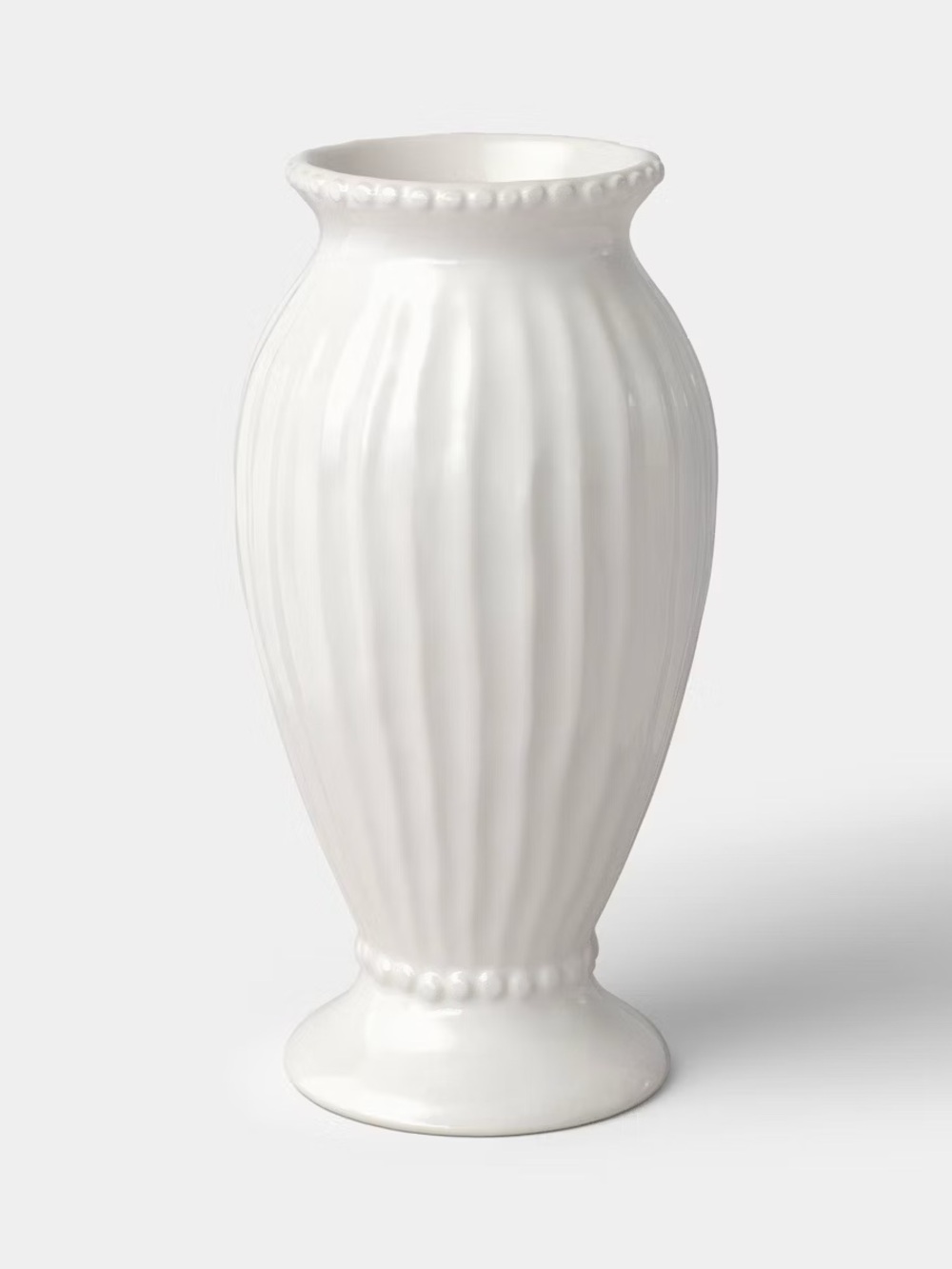 Tall Beaded Ceramic Vase Ivory - Threshold